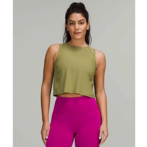 Lululemon Sculpt Cropped Tank Top in Bronze Green - Picture 3 of 11